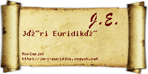 Jári Euridiké névjegykártya